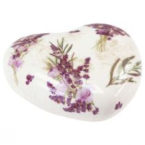 Product Heart decoration ceramic decoration lavender vintage stoneware 10.5cm