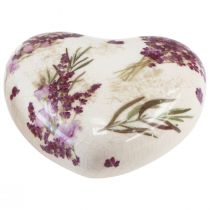 Product Heart decoration ceramic decoration lavender table decoration earthenware 8.5cm