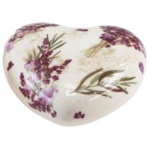 Product Heart Decoration Ceramic Decoration Lavender Table Decoration Stoneware 8.5cm 3pcs