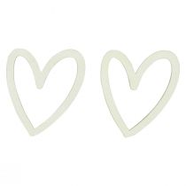 Product Heart deco sprinkles hearts wood table decoration cream 4.5cm 48pcs