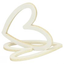Product Heart decoration scatter decoration hearts wooden table decoration cream 4.5cm 48 pcs