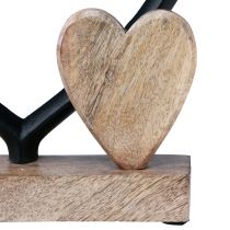 Product Heart metal heart wood mango wood base natural 18x5x19cm