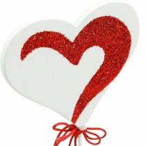 Product Heart on stick red, white decorative heart decorative plug Valentine&#39;s Day 16 pcs