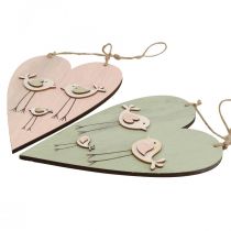 Product Heart made of wood, decorative heart for hanging, heart decoration H16cm 6pcs