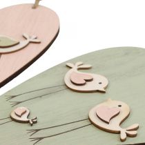 Product Heart made of wood, decorative heart for hanging, heart decoration H16cm 6 pcs