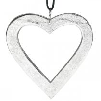 Heart to hang, metal decoration, Christmas, wedding decoration silver 11 × 11cm