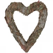 Product Decorative heart, open pine bark, autumn decoration, grave decoration, table decoration, plant set 30×24cm