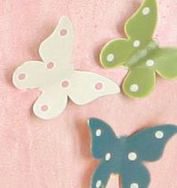 Product Decorative heart pendants with butterflies for spring decoration, 10.5cm, 3 pieces