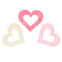 Product Hearts to scatter pink, pink, nature 4cm 72p