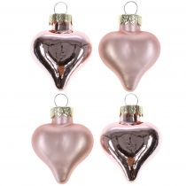 Product Tree decoration heart pink made of glass 3 cm 20 pcs