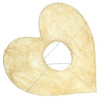Heart cuff sisal bleached 25cm 6pcs