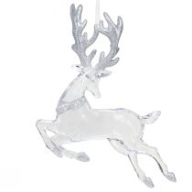 Product Deer decoration clear silver Christmas decoration 19x21cm 2pcs