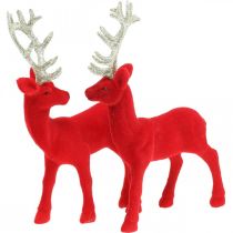 Deco deer decoration figure deco reindeer red H20cm 2pcs