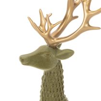 Product Standing Decorative Flocked Reindeer with Golden Antlers 31cm