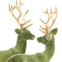 Product Deco deer decoration figure deco reindeer green H20cm 2pcs