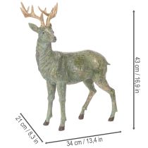 Product Green Polyresin Deer Figurine for Indoor Decoration, 43cm