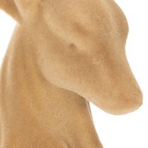 Product Flocked Lying Stag Decoration with Gold Antlers, 58cm, Light Brown