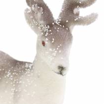 Product Decorative Reindeer White with Glitter – Winter Christmas Decoration 20cm 3pcs