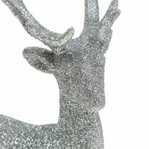 Product Deco figure deer silver glitter 25cm x 12cm
