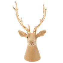 Product Deko Deer Head Sculpture with Large Gold Antlers 52cm