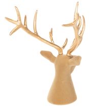 Product Deko Deer Head Sculpture with Large Gold Antlers 52cm
