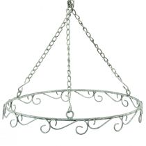 Product Hanging decoration metal decorative ring white shabby chic Ø30cm H30cm