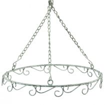 Hanging decoration metal decorative ring white shabby chic Ø30cm H30cm