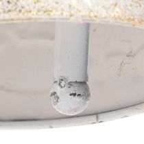 Product Metal Christmas Bell with Reindeer Design, 26cm, White and Gold