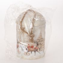 Product Metal Christmas Bell with Reindeer Design, 26cm, White and Gold