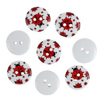 Product Wooden buttons with ladybug motive Ø1,8cm 270pcs