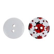 Wooden buttons with ladybug motive Ø1,8cm 270pcs