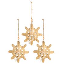 Product Wooden steering wheel decoration metal fish pendant Ø12cm 3pcs