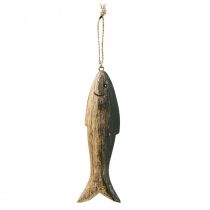 Product Wooden fish decoration large, fish pendant wood 29.5cm