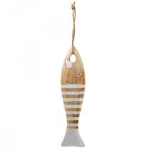 Product Wooden fish decoration maritime fish pendant wood 28.5cm