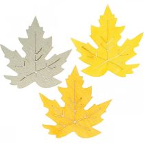 Product Scatter decoration autumn, maple leaves, autumn leaves golden, orange, yellow 4cm 72 pcs