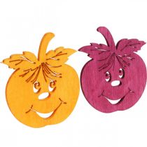 Product Scatter decoration laughing apple, autumn, table decoration, crab apple orange, yellow, green, pink H3.5cm W4cm 72 pcs