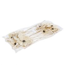 Product Bleached Wooden Flowers on Stick Ø9-12cm L45cm 15 pcs