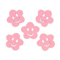 Wooden flower with face Rosa 2,5cm 48pcs