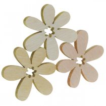 Wooden flowers scatter decoration blossoms wood orange/pink/white 2cm 144p