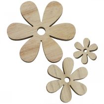 Wooden flowers scatter decoration deco blossoms wood Ø2.5–6.5cm 29pcs