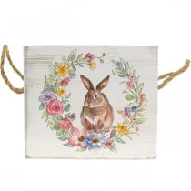 Deco Planter Shabby Wood White Bunny Planter 12×14×14cm