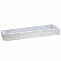 Wooden tray, washed white, 55.5 × 15.5cm H7cm