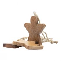 Wooden angel natural decorative hanger angel decoration 8×1×10cm 6pcs