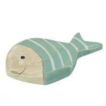 Product Wooden fish decorative fish to stand light blue natural 18×10cm