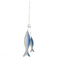 Product Wooden fish decorative hangers fish blue white 11.5/20cm set of 2