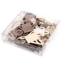 Product Wooden garden scatter decoration 4cm - 6cm natural 72 pcs