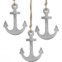 Product Anchor decoration, maritime summer decoration, hanging decoration wood 12cm 5pcs