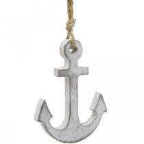 Anchor decoration, maritime summer decoration, hanging decoration wood 12cm 5pcs