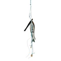 Product Wooden hanger fish blue 36cm 4pcs
