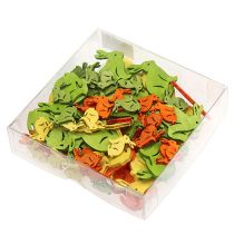 Product Wooden rabbit 2cm - 4cm colorful assorted 96 pieces